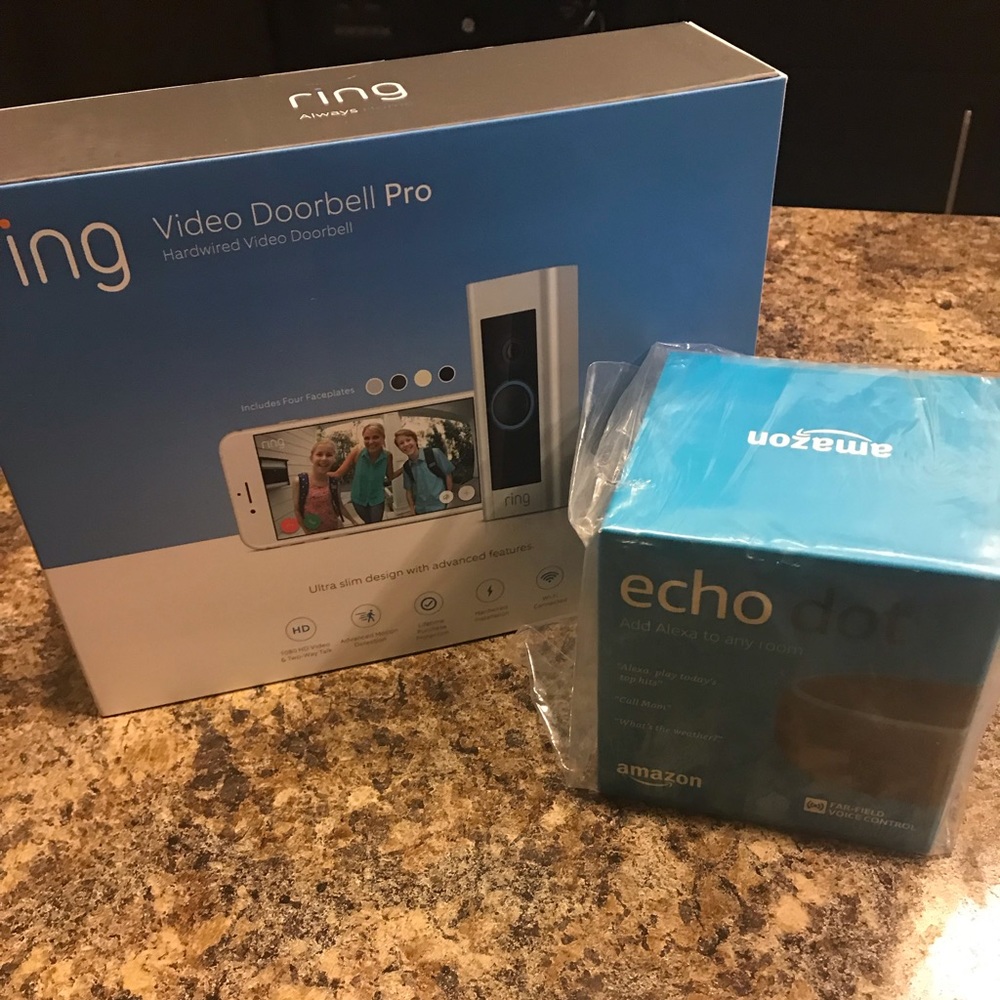 Ring video doorbell pro and echo dot bundle
